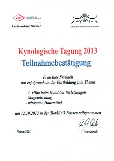 Kynologische Tagung VDH Sachsen 2013